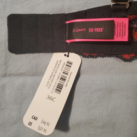 La Senza So Free Red/Black Bra 36C - Picture 2 of 2